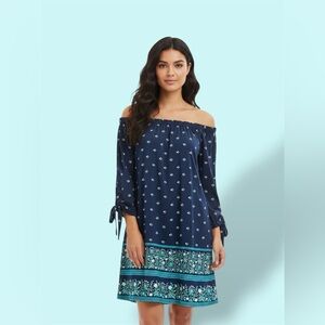 Navy Off-Shoulder Dress